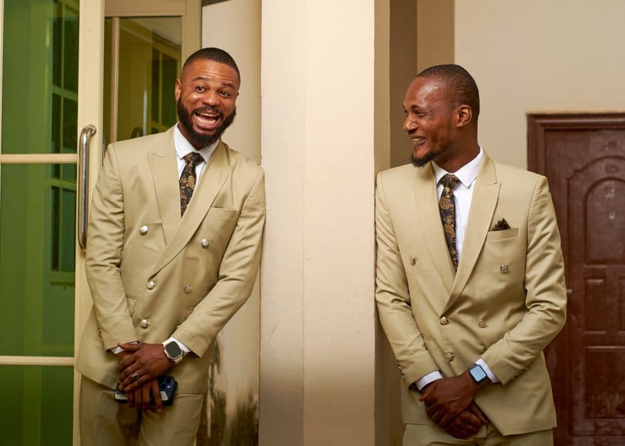 Light grey two-piece suit