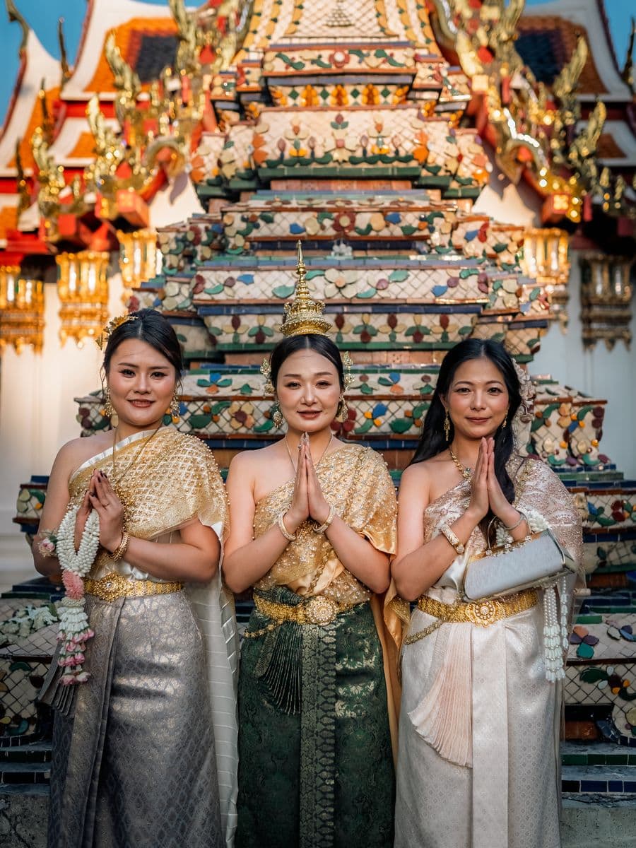 ชุดไทยเรือนต้นผ้าฝ้ายสีคราม